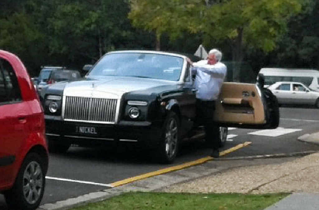 LEFT TO RIGHT: Mr Palmer’s Rolls-Royce is parked illegally, the driver waits and Mr Palmer finally arrives. LEFT TO RIGHT: Mr Palmer’s Rolls-Royce is parked illegally, the driver waits and Mr Palmer finally arrives.